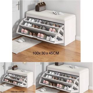 Panca portascarpe con cassetto ribaltabile