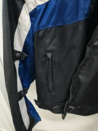 Giubbotto moto/scooter nero blu bianco, TG M