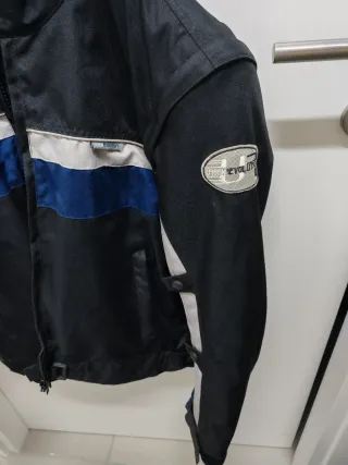 Giubbotto moto/scooter nero blu bianco, TG M
