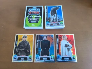 Cartas collecionables + pegatinas de Star Wars