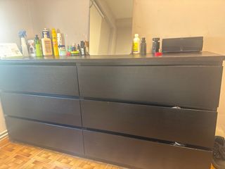 Mueble cajonera negro  6 cajones con buen especio