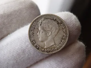 Moneda Plata 50 céntimos 1900 Alfonso XIII