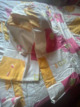 Colchas y cortinas tela rosa y amarillo