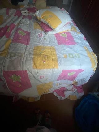 Colchas y cortinas tela rosa y amarillo