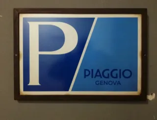 Insegna Piaggio Genova con cornice