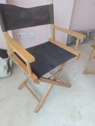 4 Sillas plegables de director (madera y tela)