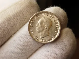Moneda Plata 50 céntimos 1926 Alfonso XIII