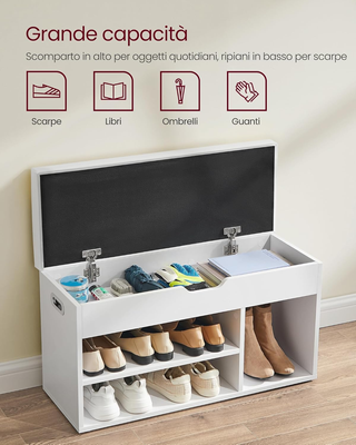 Scarpiera Panca Ingresso, Panca Contenitore con Cu