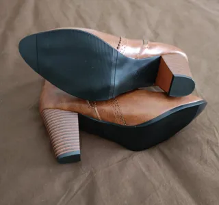 Botines de tacón mujer marrones