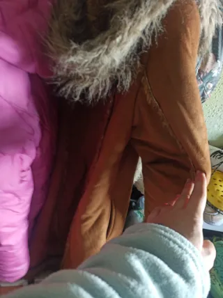 Abrigo de felpa marrón claro