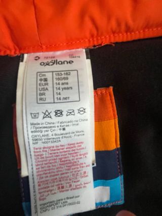 Pantalón de esquí naranja 14 años