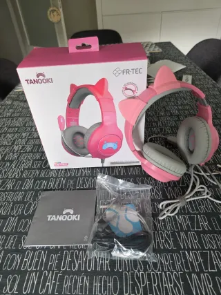 Auriculares Tanooki FR-TEC Rosas con Orejas