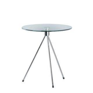 Mesa auxiliar cristal y cromo