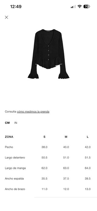 Chaqueta Zara volantes M