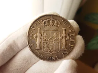 Moneda Plata 8 Reales 1804 Carlos IV Potosí