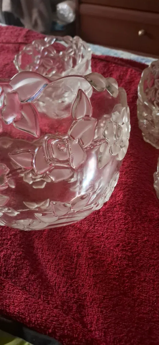 Juego de postre de cristal vintage