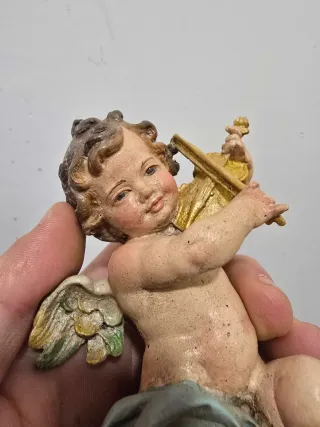 Coppia angeli d'epoca in legno