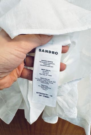 Vestido Sandro Lino Blanco Talla 40