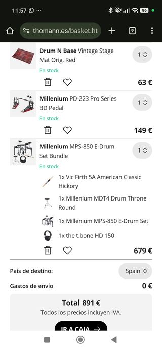 Batería Millenium MPS-850 + Regalos