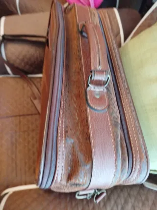 Maleta Vintage Gladiator Piel y Antelina .L46,A35,