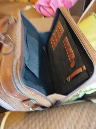 Maleta Vintage Gladiator Piel y Antelina .L46,A35,