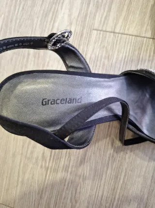 Sandalias de fiesta negras con pedrería