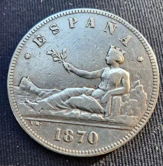 Moneda 5 Pesetas España 1870
