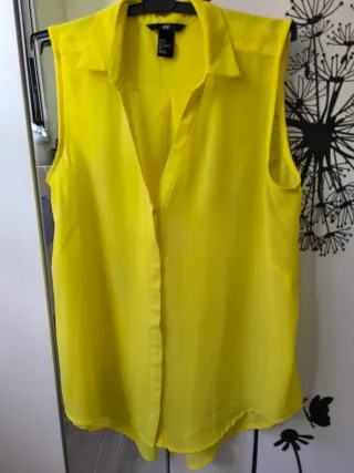 Blusa H&M sin mangas amarilla Talla 34