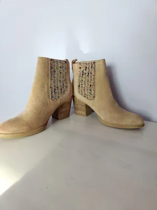 Botines Beige y Multicolor