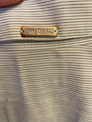 Camicia Bikkembergs righe viola e bianche