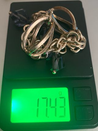 Bracciale Argento 925, 17grammi, con Pietre Viola