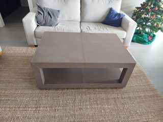 Mesa de centro comedor cuero y yute
