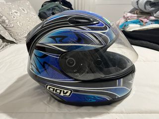 Casco Moto AGV Azul con Logo Italiano
