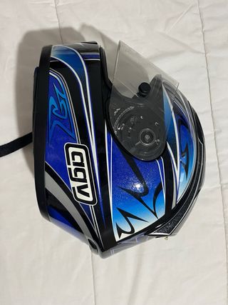 Casco Moto AGV Azul con Logo Italiano