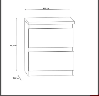 Mesita Noche Conforama Gris Cemento y Blanco