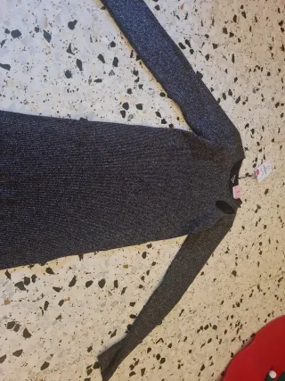 Vestido fiesta negro plateado talla S