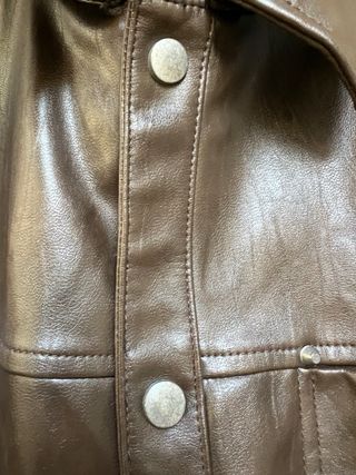 chaqueta efecto piel Zara Marrón Talla M