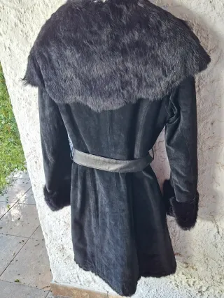 Abrigo Piel Mujer René Derhy Negro