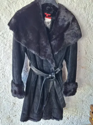 Abrigo Piel Mujer René Derhy Negro