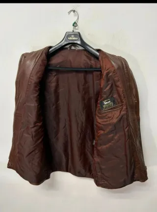 Chaqueta de piel vintage marrón