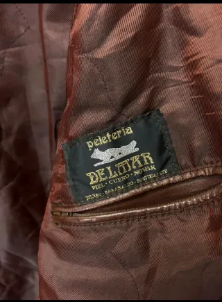 Chaqueta de piel vintage marrón