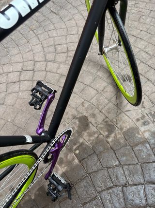 Bicicleta Fixie Create Negra Ruedas Verdes