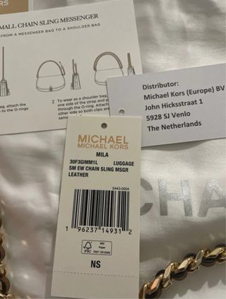 Borsa Michael Kors marrone, in pelle, modello Mila