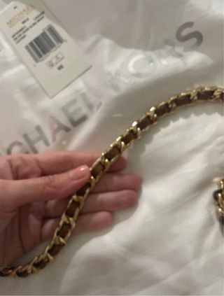 Borsa Michael Kors marrone, in pelle, modello Mila