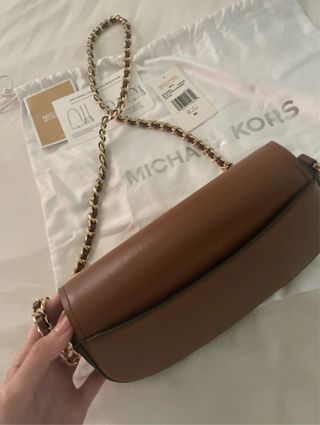 Borsa Michael Kors marrone, in pelle, modello Mila