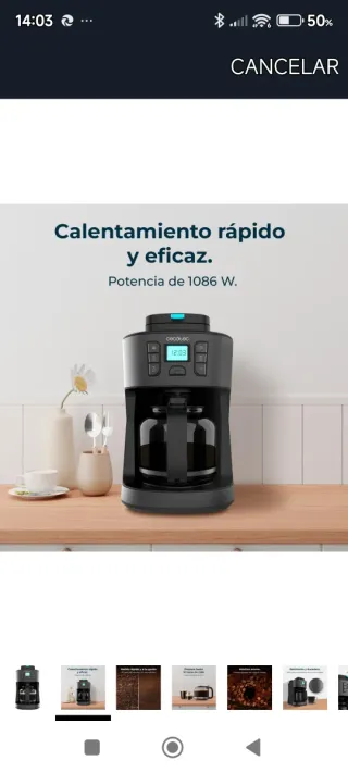 Cafetera Cecotec con Molinillo