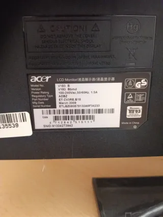 Pantalla Acer V18