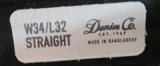 Pantalón Chino Negro Denim Co. Talla W34/L32