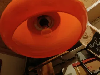 Lampadario vintage arancione,space Age, anni 60