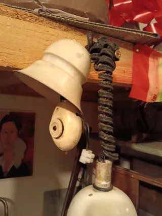 Lampadario vintage arancione,space Age, anni 60